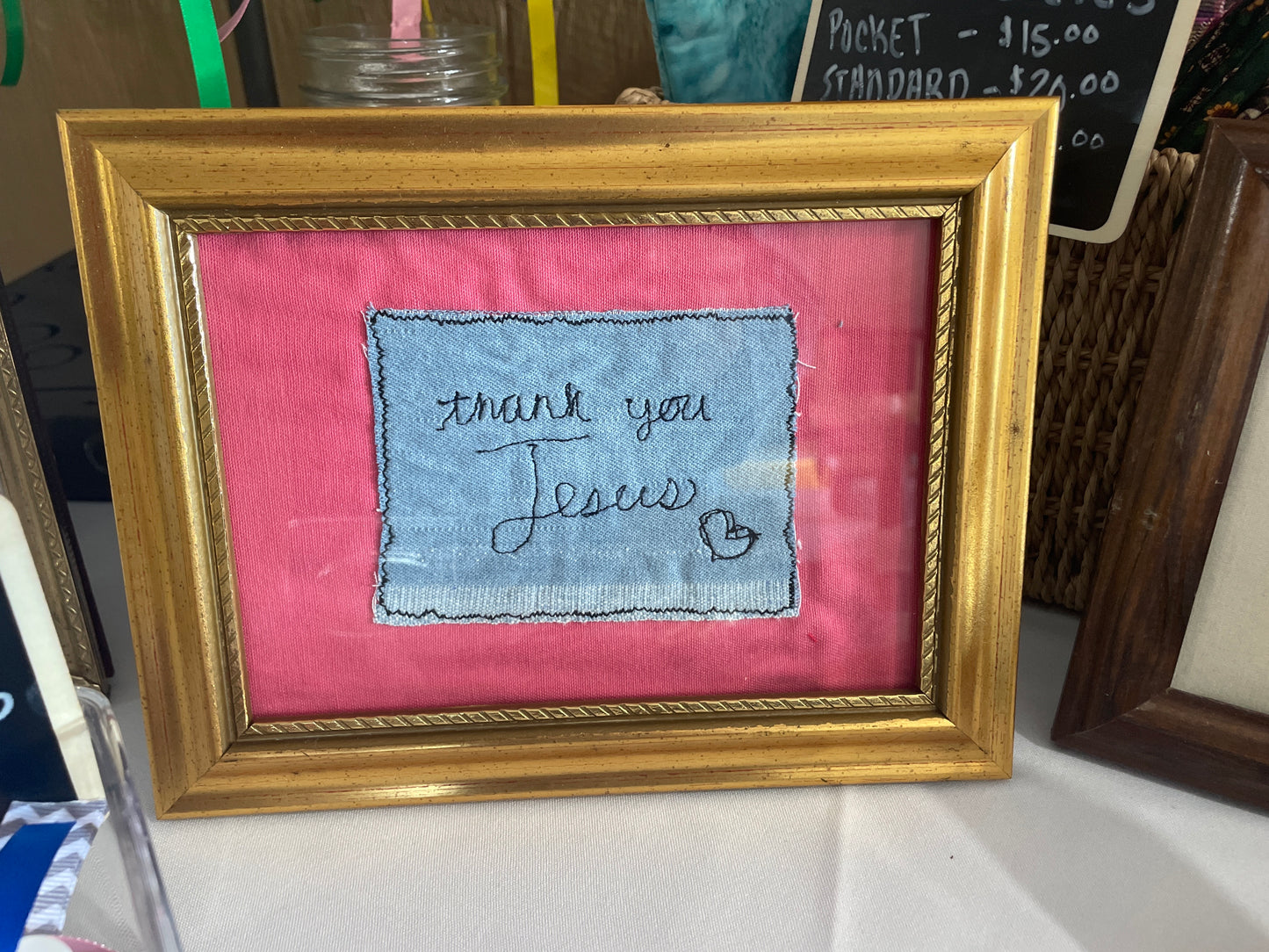 Vintage frame - free motion embroidered image.